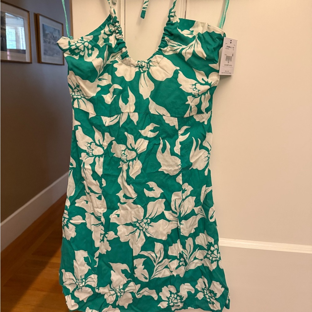 O'Neill Teal and White Floral Mini Dress